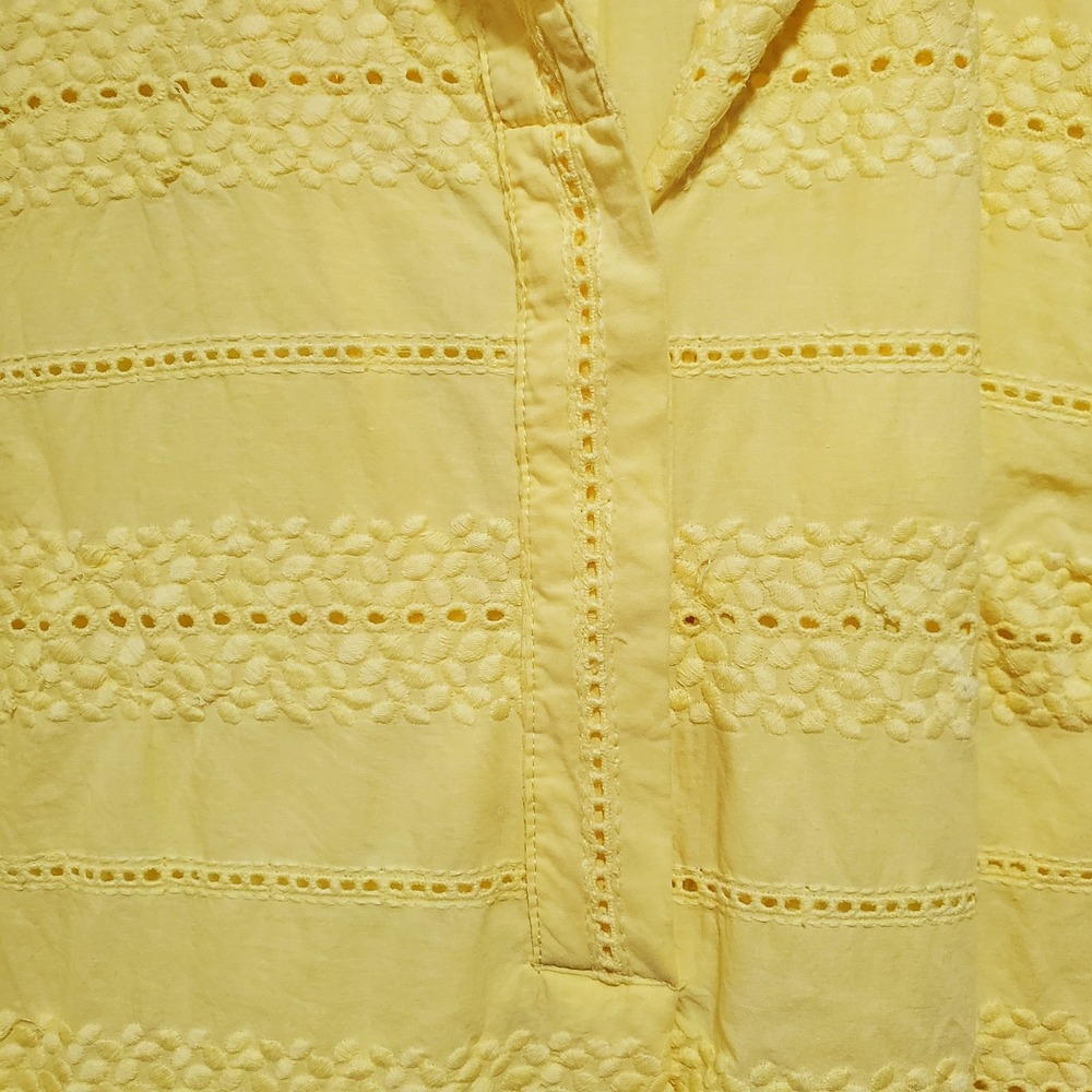 Isaac Mizrahi Live Women Shirt Size medium Boho Summer Embroidered Eyelet Boho - Picture 6 of 14